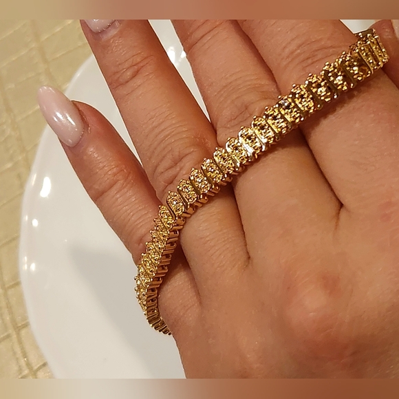 July Birthstone Tennis Bracelet for Women,18K Golden Plated Copper with Zirconia - Picture 11 of 11